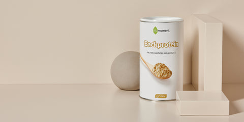 Alternativen zu Weizenmehl: Eine Dose VitaMoment Backprotein
