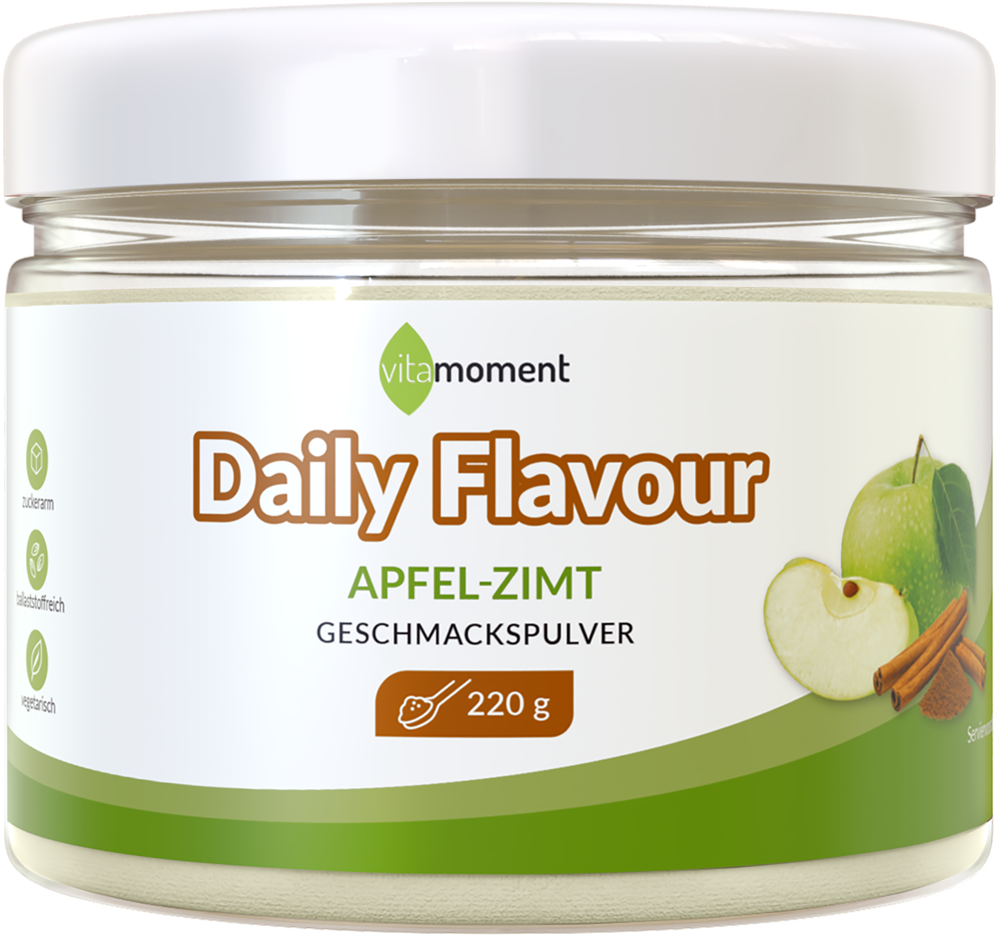 Daily Flavour Geschmackspulver - Apfel-Zimt, 220g - VitaMoment Produkt