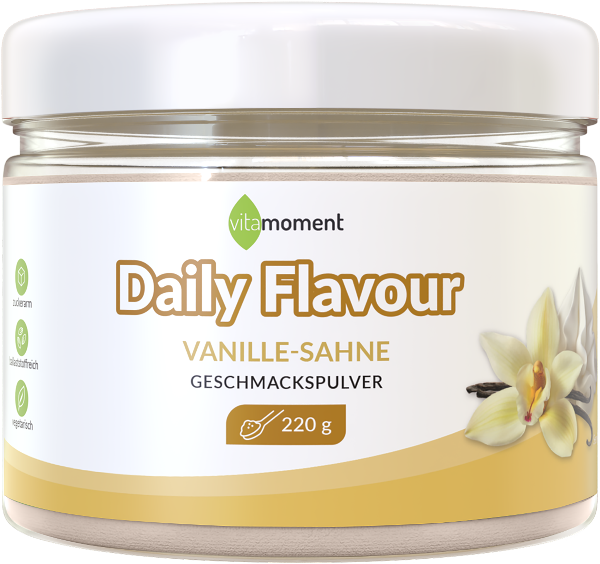 Daily Flavour Geschmackspulver - Vanille-Sahne, 220g - VitaMoment Produkt