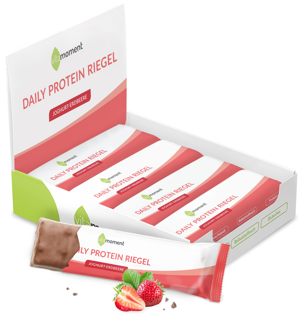 Daily Protein Riegel - Joghurt-Erdbeere, 12er Box - VitaMoment Produkt