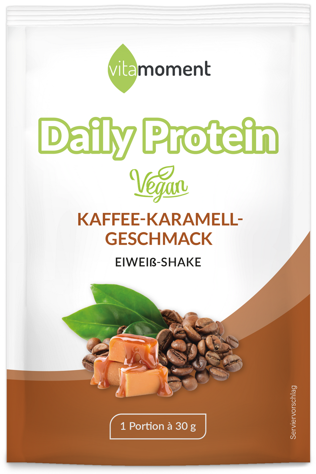 Daily Protein Vegan Probe - Kaffee-Karamell - VitaMoment Produkt