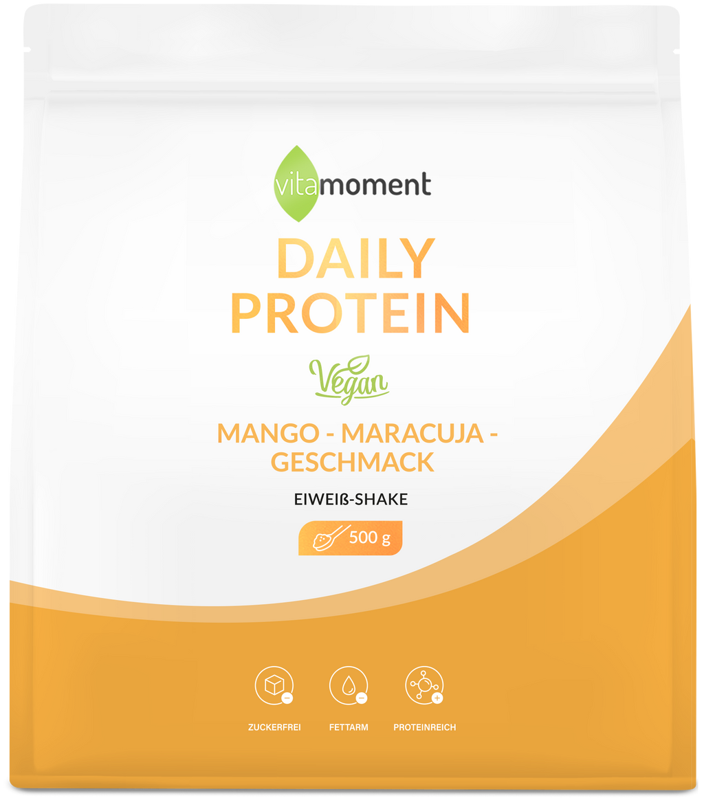 Daily Protein Shake Vegan - Mango-Maracuja, 500g - VitaMoment Produkt
