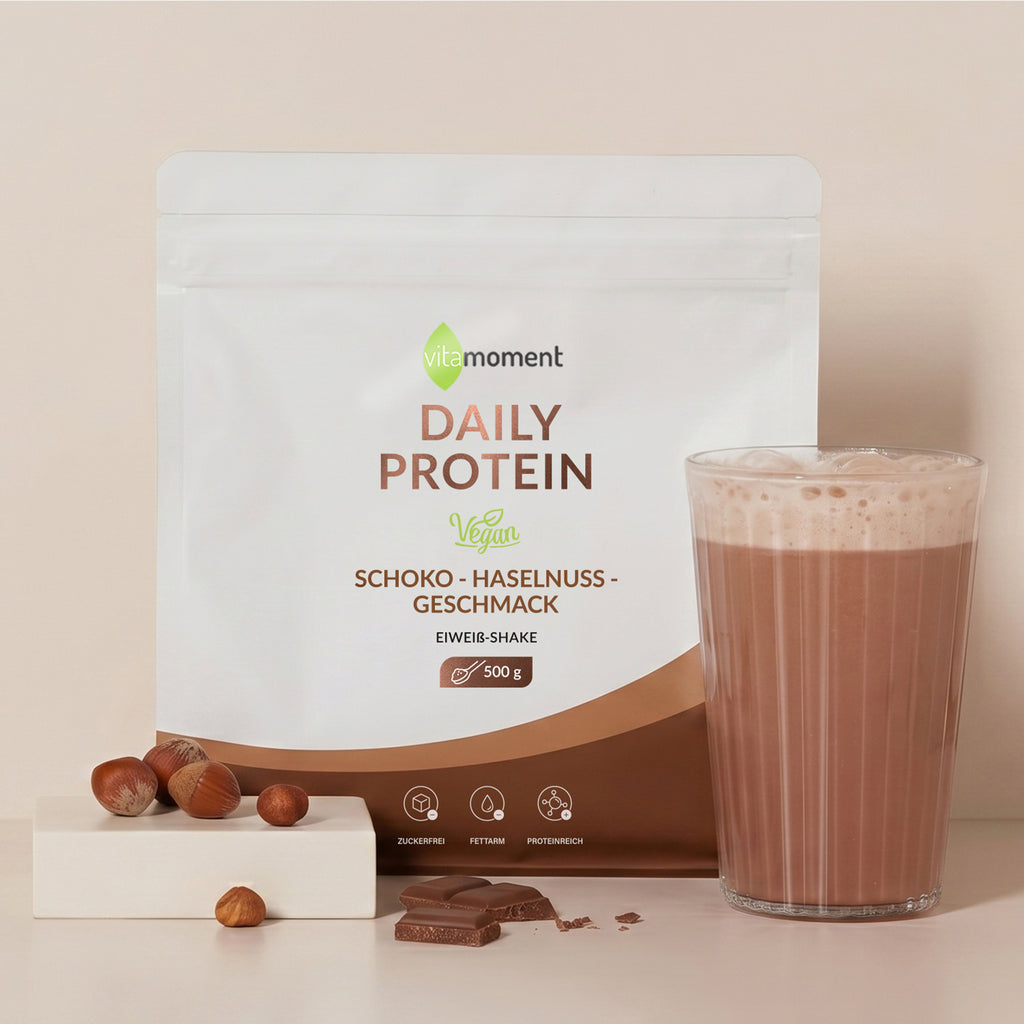 Daily Protein Shake Vegan - Schoko-Haselnuss, 500g - VitaMoment Produkt