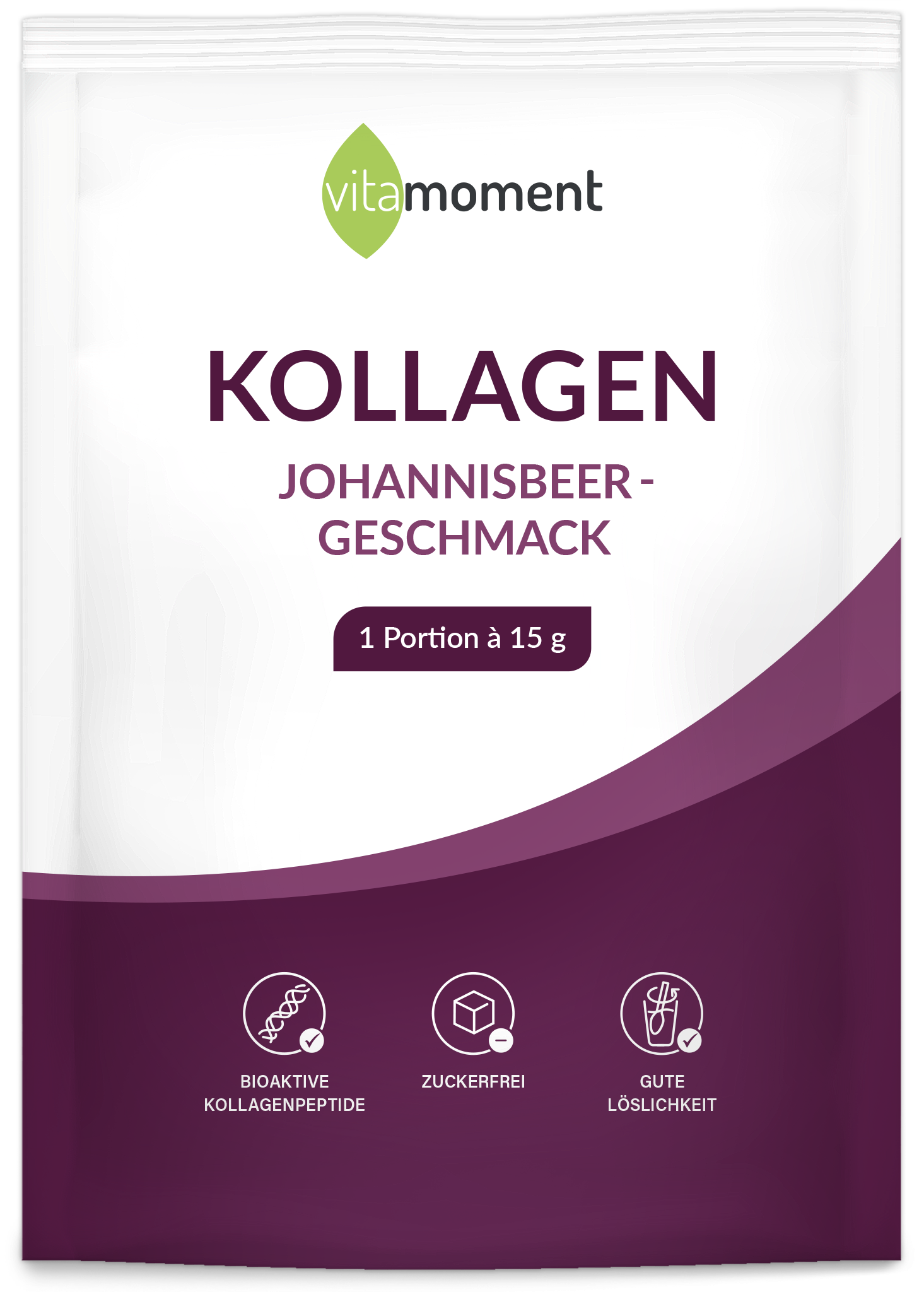 Kollagen - Johannisbeere, 15g (Probe) - VitaMoment Produkt