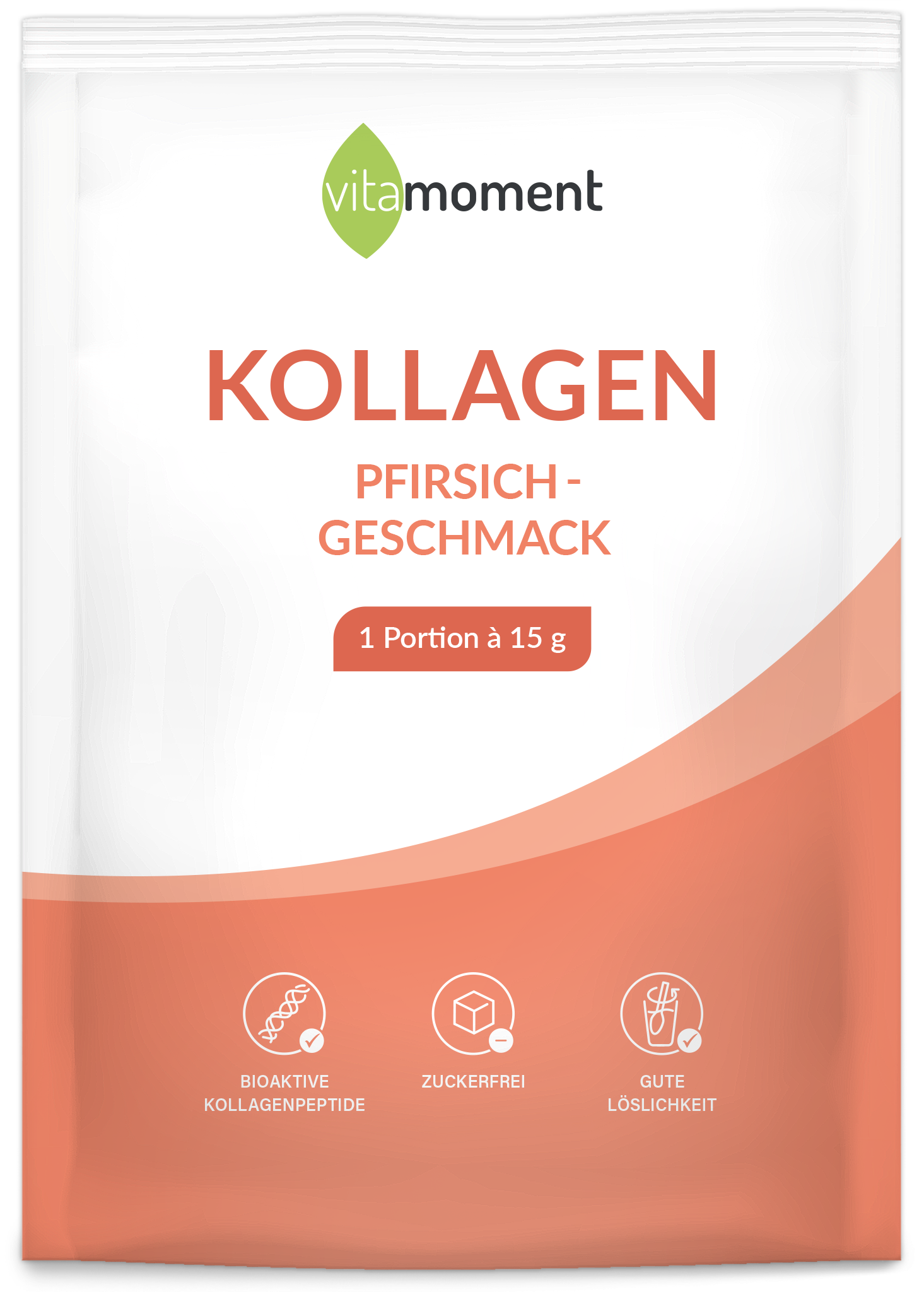 Kollagen - Pfirsich, 15g (Probe) - VitaMoment Produkt