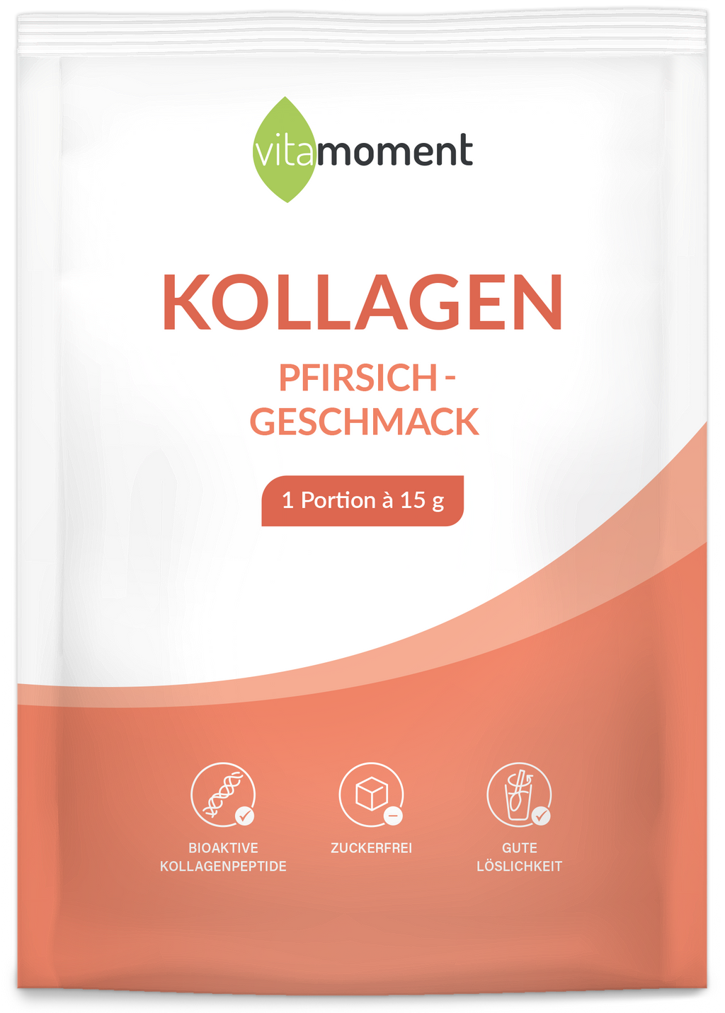 Kollagen - Pfirsich, 15g (Probe) - VitaMoment Produkt
