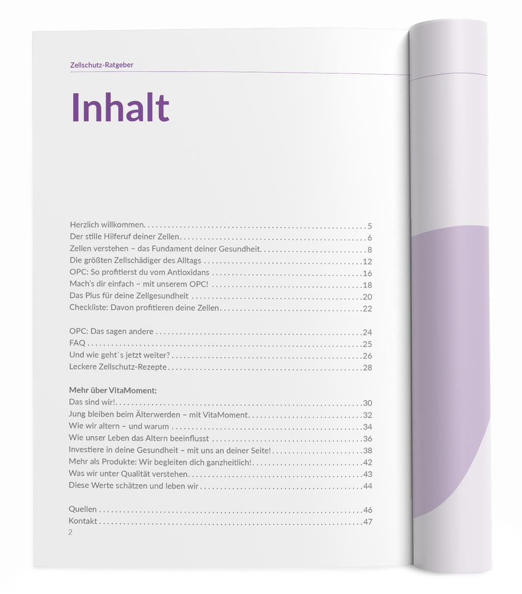 Zellschutz-Ratgeber - 1:OPC - VitaMoment Produkt